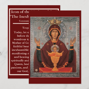 gebedskaart van Moeder van God-Onuitputtelijke Cha Bedankkaart