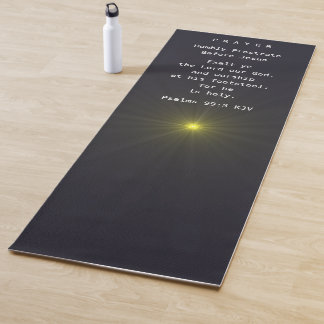 Gebedsmat, in het Engels & Spaans (voor & achter). Yogamat