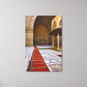 Gebedsmatten die naar de islamitische moskee leide canvas afdruk