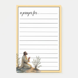 Gebedsruimte voor Jezus die knielt in gebed Post-it® Notes