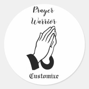 Gebedsstrijder biddende donder_baai ronde sticker