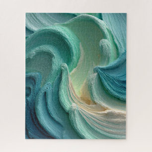 Gebeeldhouwd Teal Golfpuzzel Legpuzzel