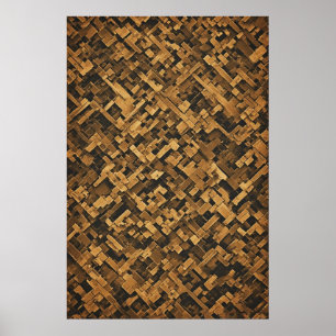 Gebeeldhouwde geometrie: een Abstracte textuur Poster