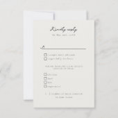 Gebeeldhouwde marmeren bruiloft maaltijd keuzes RS RSVP Kaartje (Achterkant)