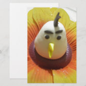 Gebeeldhouwde Vogel in Zonnebloem Art Print Briefpapier (Voorkant / Achterkant)