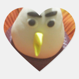 Gebeeldhouwde Vogel in Zonnebloem Art Print Hart Sticker