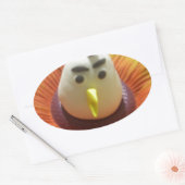 Gebeeldhouwde Vogel in Zonnebloem Art Print Ovale Sticker (Envelop)