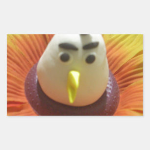 Gebeeldhouwde Vogel in Zonnebloem Art Print Rechthoekige Sticker