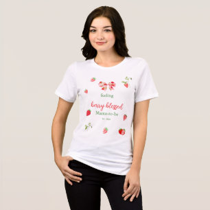 Gebenedend Moeder Worden Strawberry Baby Shower Tri-Blend Shirt