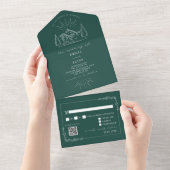 gebergte — Emerald QR RSVP All In One Uitnodiging (Afscheurbaar)