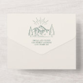 gebergte — Emerald QR RSVP All In One Uitnodiging (Achterkant)