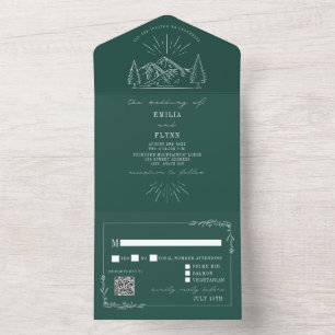  gebergte — Emerald QR RSVP All In One Uitnodiging