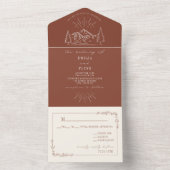  gebergte Rustic Terracotta RSVP All In One Uitnodiging (Binnen)