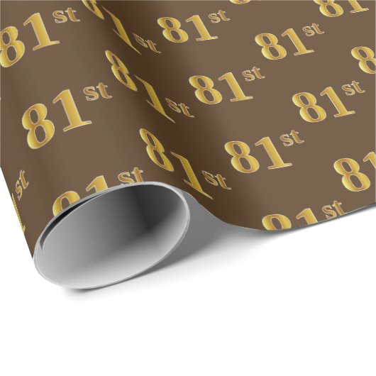 Gebeurtenis bruin, Faux Gold 81st (achttig-eerste) Cadeaupapier (Rol Hoek)