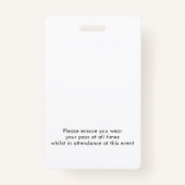 Gebeurteniscode QR-code gastnaam om het even welk  Badge (Achterkant)