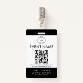 Gebeurteniscode QR-code gastnaam om het even welk  Badge (Voorkant met clip)