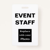 Gebeurtenispersoneel Foto-ID-badges Badge (Voorkant)