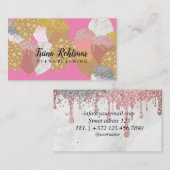 Gebeurtenisplanning Glitter Sparking Roos Business Visitekaartje (Voorkant / Achterkant)