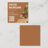 Gebeurtenisplanning Vetgedrukte typografie QR Code Vierkante Visitekaartje (Voorkant / Achterkant)