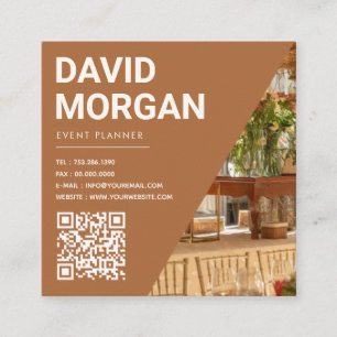 Gebeurtenisplanning Vetgedrukte typografie QR Code Vierkante Visitekaartje