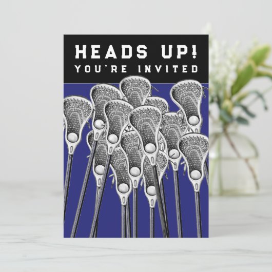 Gebeurtenisuitnodigingen van het Lacrosse-team Kaart (Staand voorkant)