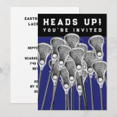 Gebeurtenisuitnodigingen van het Lacrosse-team Kaart (Voorkant / Achterkant)