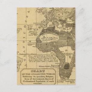 Gebewoonde wereld briefkaart