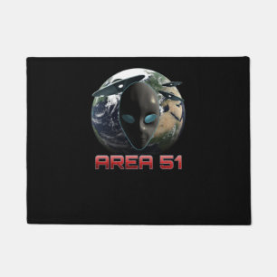 Gebied 51 Alien en UFO boven de aarde Deurmat