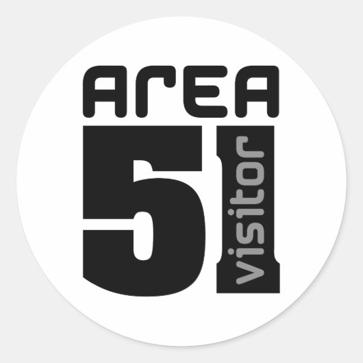 Gebied 51 Alien Visitor Ronde Sticker (Voorkant)