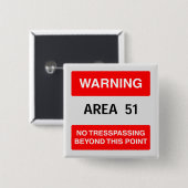 Gebied 51: Badge Vierkante Button 5,1 Cm (Voorkant /achterkant)