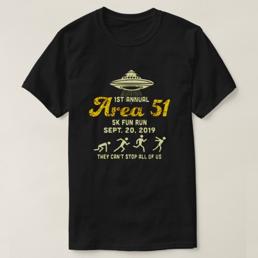 Gebied 51 Fun run T-shirt (Design voorkant)