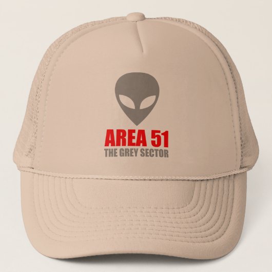 GEBIED 51 Grijze Alien Trucker Pet (Voorkant)