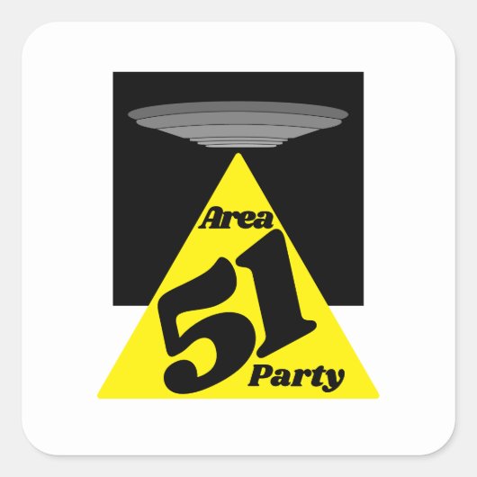 Gebied 51 UFO, geboortedag Vierkante Sticker (Voorkant)