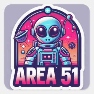 Gebied-51 Vierkante Sticker