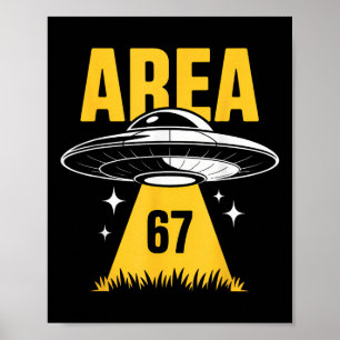 Gebied 67 Ufo Vliegende Schotel Lichtstraal Poster