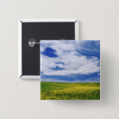 Gebied Canola of Mustard bloemen, Palouse Vierkante Button 5,1 Cm (Voorkant /achterkant)