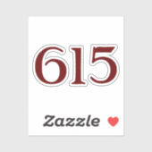 Gebied Code 615 (Nashville) Sticker (Vel)