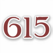 Gebied Code 615 (Nashville) Sticker (Voorkant)