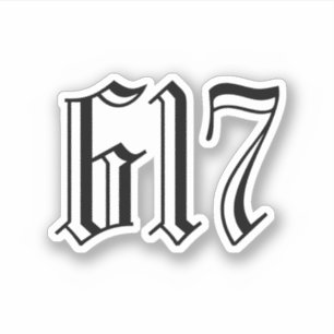 Gebied Code 617 (Boston) Sticker
