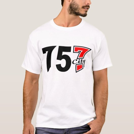 Gebied Code 757city T-shirt (Voorkant)