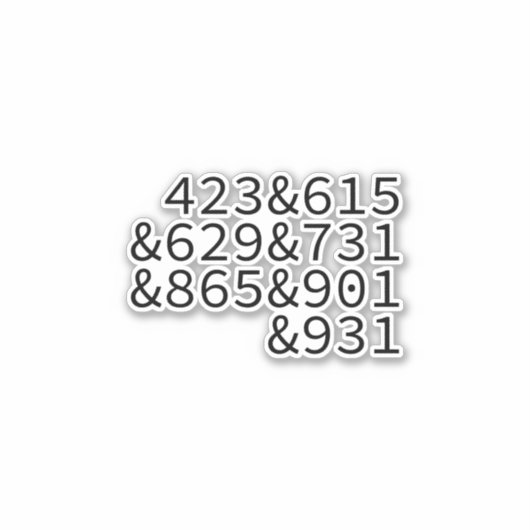 Gebied Codes Tennesse Sticker (Voorkant)