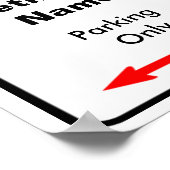 Gebied dat het Parkeren Gebied Personaliseert Poster (Hoek)