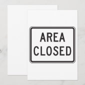 Gebied Gesloten teken Waarschuwing Beperkte zone Kaart (Voorkant / Achterkant)