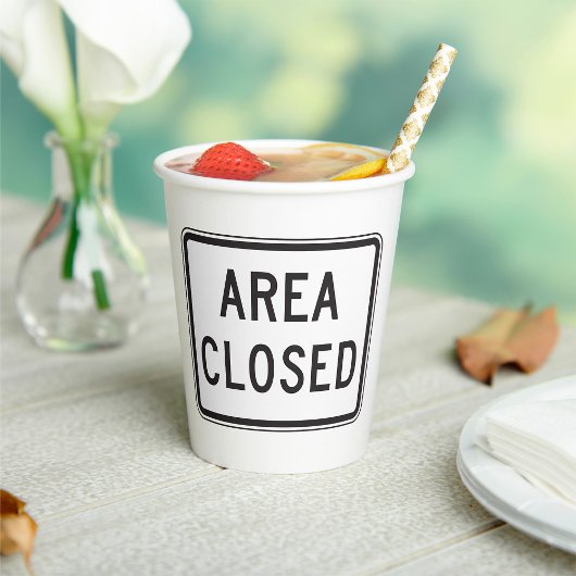 Gebied Gesloten teken Waarschuwing Beperkte zone Papieren Bekers