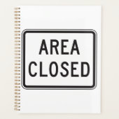 Gebied Gesloten teken Waarschuwing Beperkte zone Planner (Voorkant)
