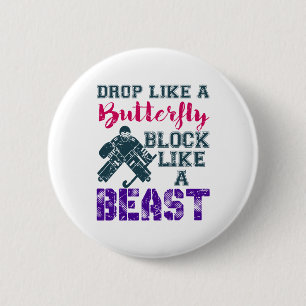 Gebied Hockey Goalie blokkeert als een beest Ronde Button 5,7 Cm