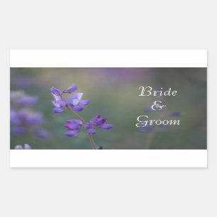 Gebied Lupine Bride en Groom Rechthoekige Sticker
