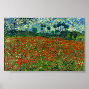 Gebied met papavers van Van Gogh Fine Art Poster