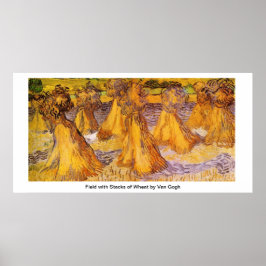 Gebied met Stacks of Wheat by Van Gogh Poster