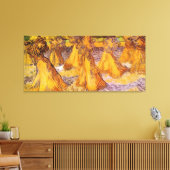 Gebied met Stacks of Wheat door Van Gogh. Canvas Afdruk (Insitu (Woonkamer))